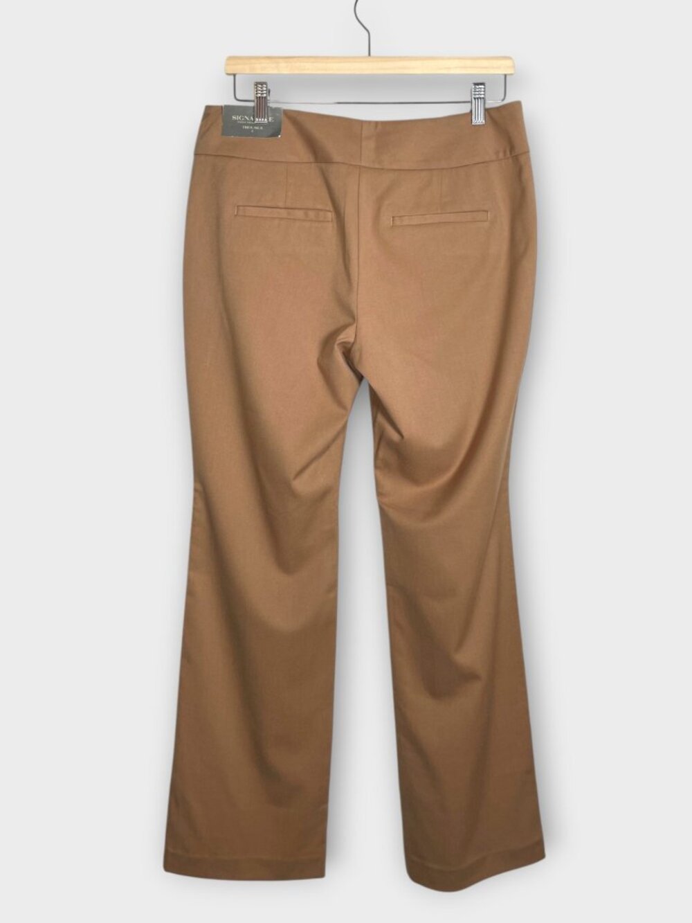Ann Taylor NWT $89 Signature Straight Trouser Pants Sz 8 Tan 90s Minimalist - Picture 5 of 10